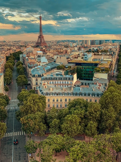 A stunning aerial view of Paris showcasing the city's iconic skyline.