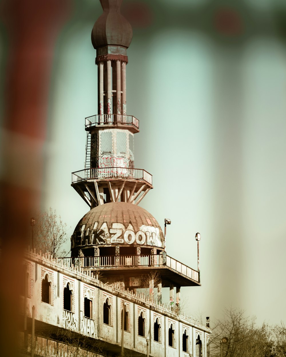 a tall tower with a clock on top of it