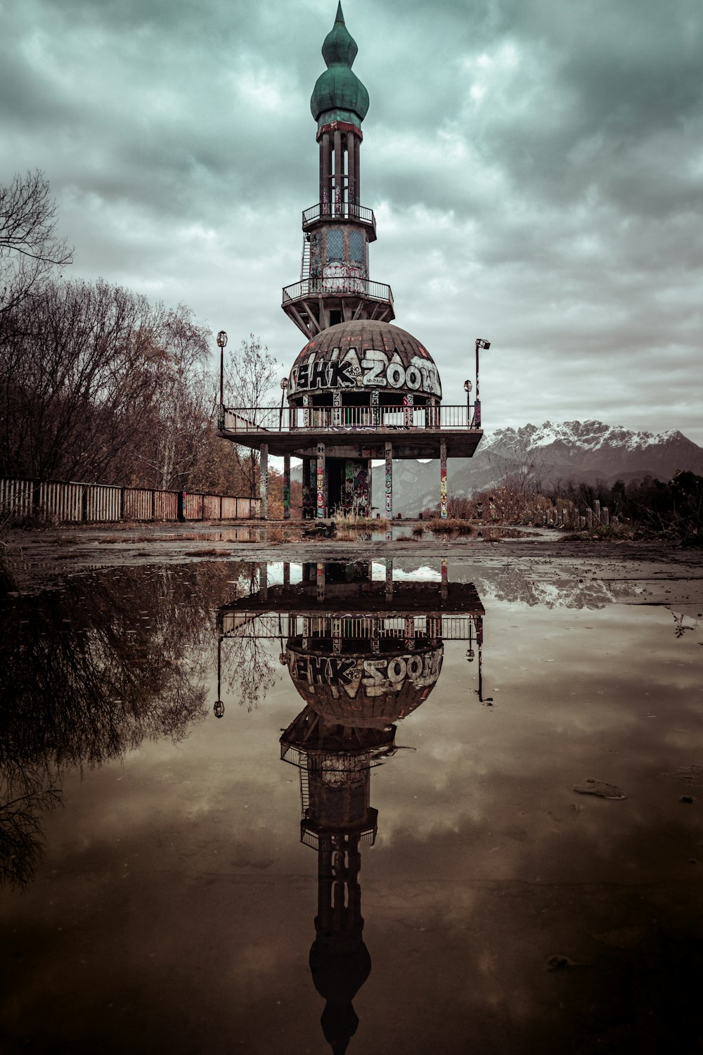 a large building with a tower on top of it