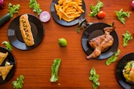 A variety of air fryer recipes beautifully arranged on a plate.