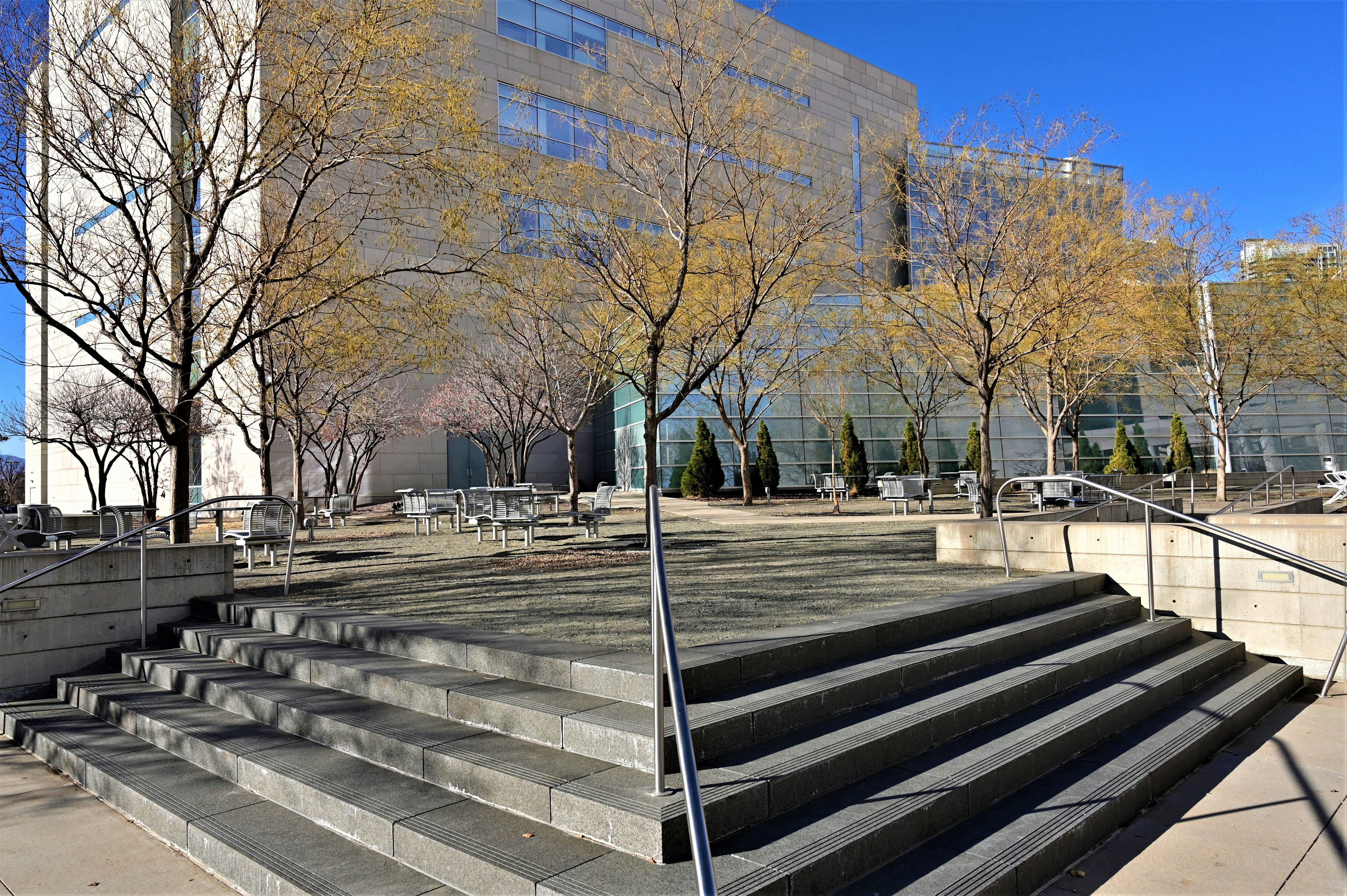 a set of stairs leading up to a building