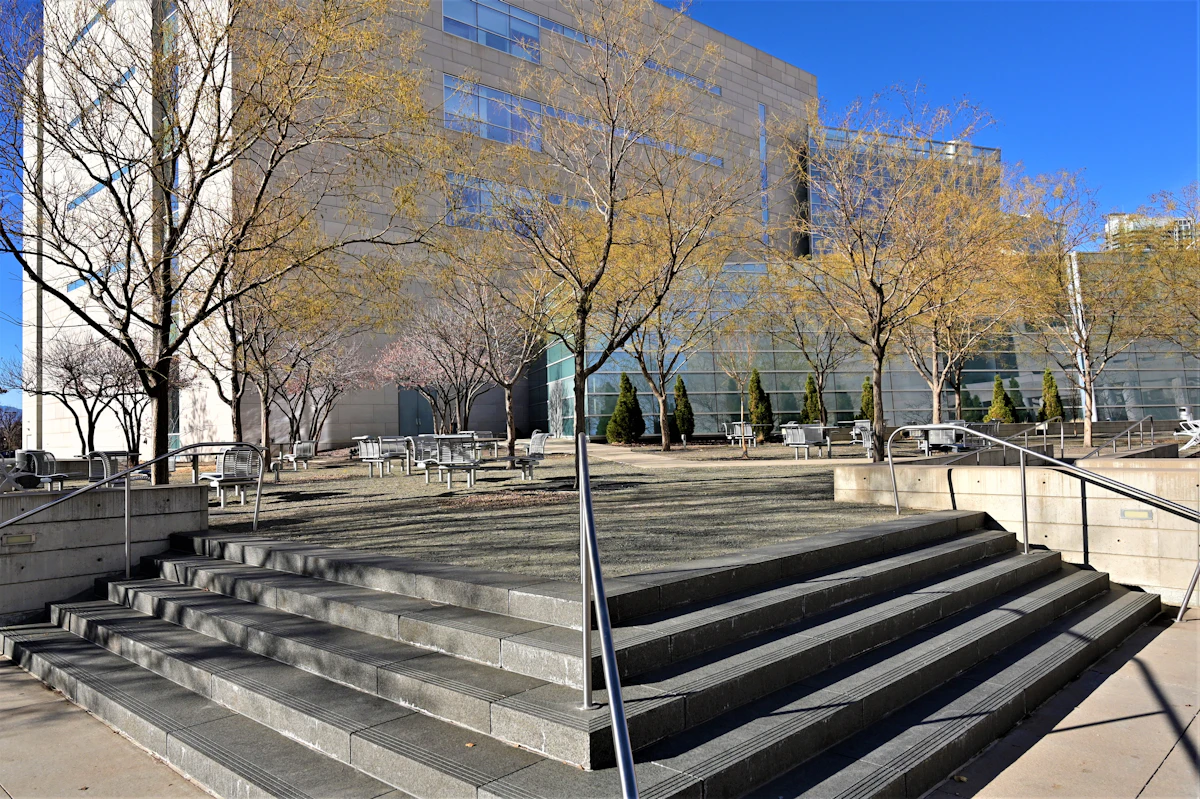 Steps leading up to the Denver City and County Building in Civic Center Park