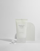 Before and after photos side by side showing visible brightening effects on a customer's face after using Glowin C cream