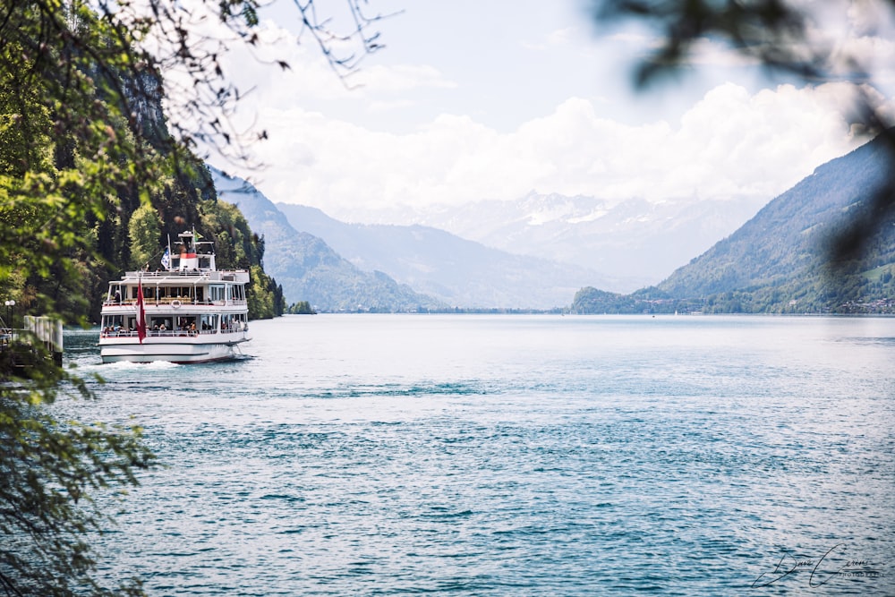 a large boat on a large body of water