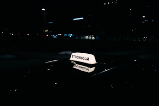 A taxi waiting at a popular event venue in Göteborg.