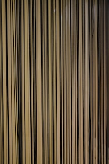 Vertical lines in varying thicknesses and shades are arranged closely together, creating a pattern reminiscent of barcode stripes. The lines alternate between dark brown and lighter beige or tan shades, forming a repetitive and symmetrical design.