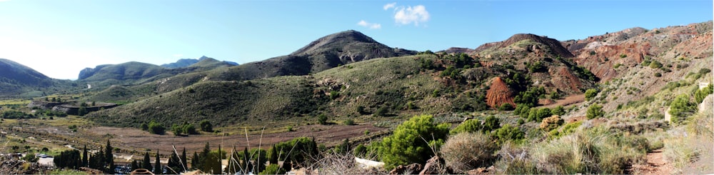 a view of a mountain range from a distance