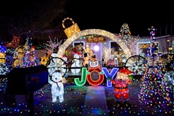 a house covered in christmas lights and decorations