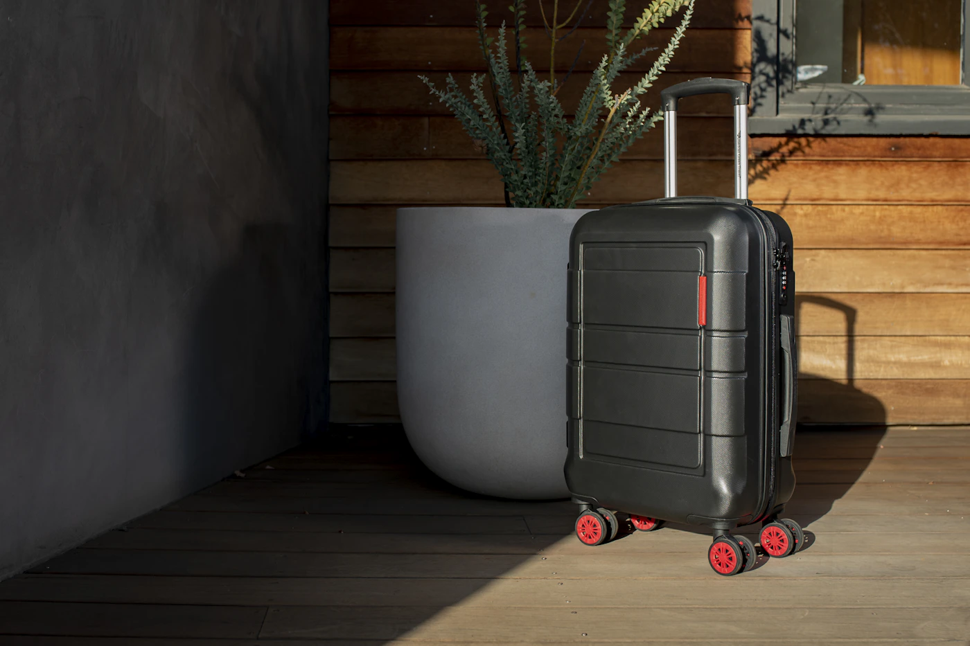 Black hard shell suitcase
