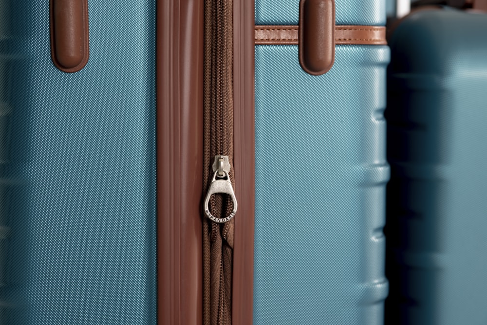 a close up of two pieces of luggage