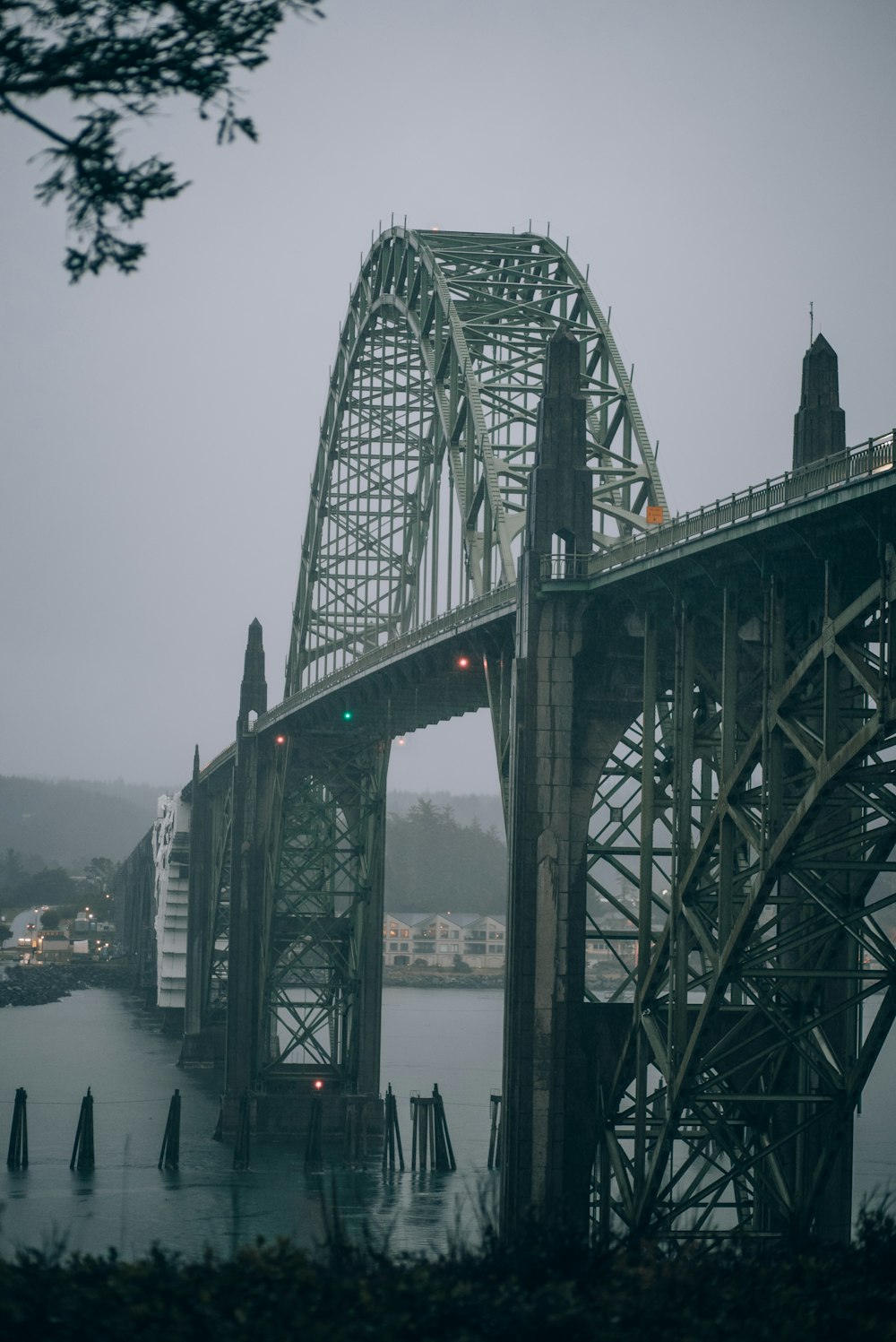 a large bridge spanning over a body of water