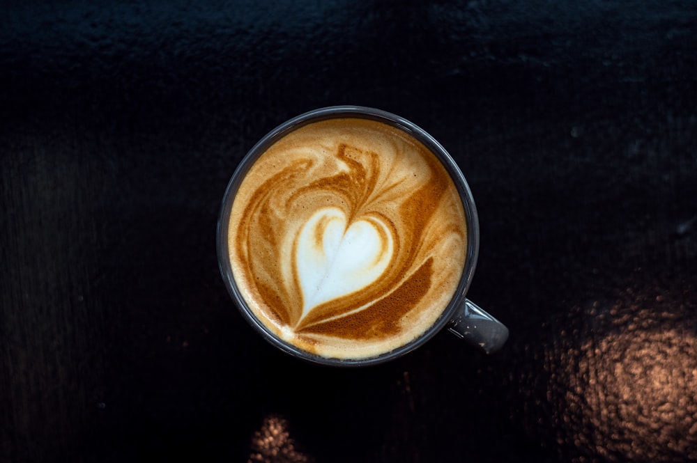 a cappuccino with a heart in it