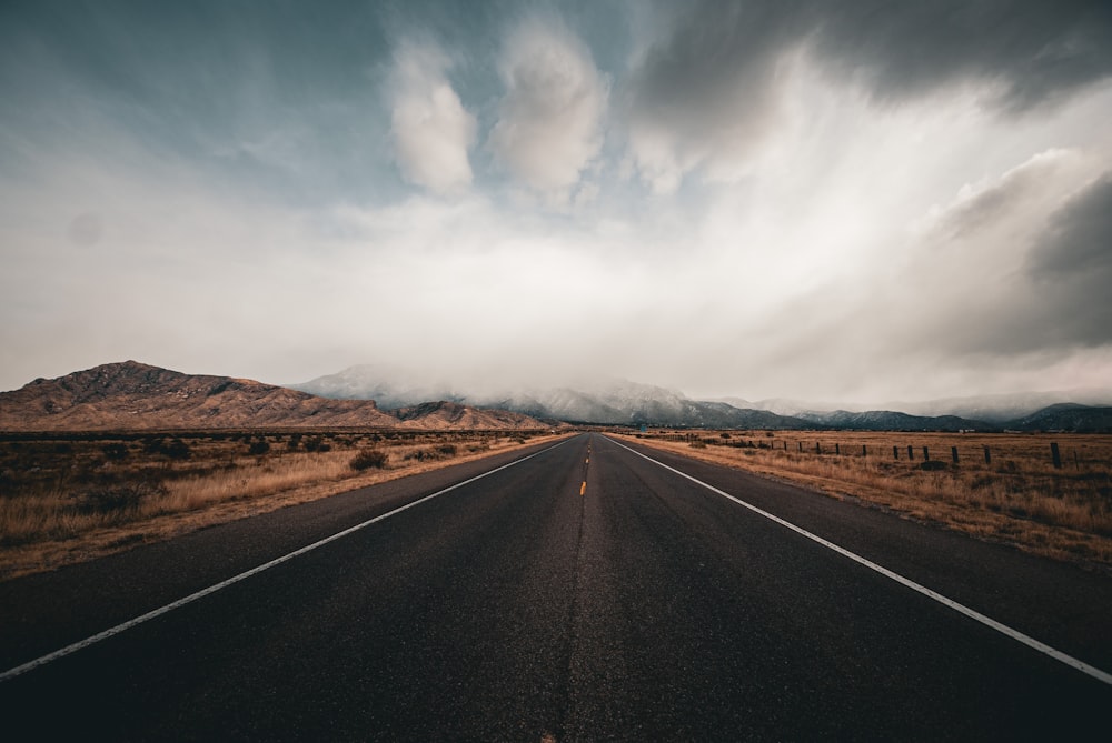 an empty road in the middle of nowhere