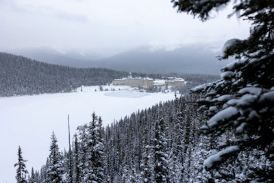 Guests enjoying snowy landscape near the hotel in Druskininkai.