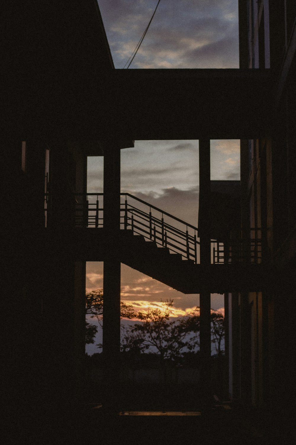 a view of a sunset through a window