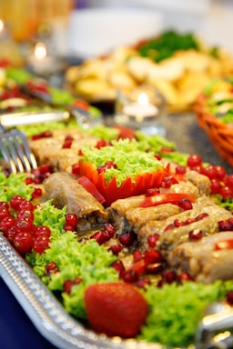 a plate of food with a fork and knife