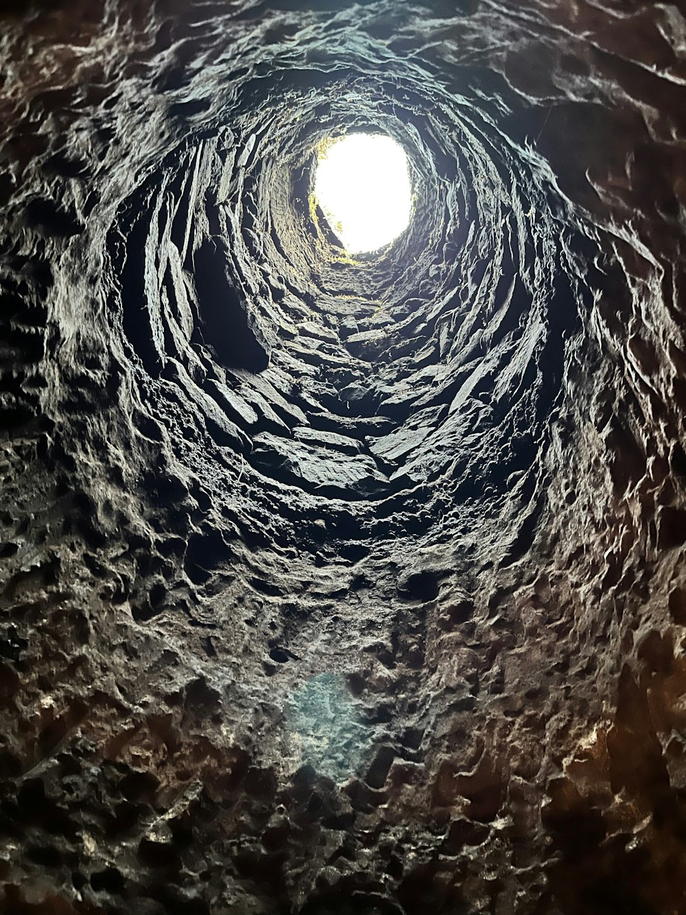 a view of the inside of a cave