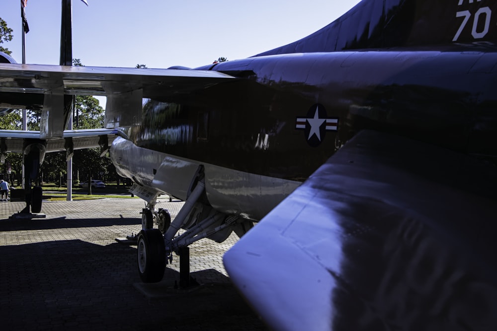 a close up of the nose of an airplane