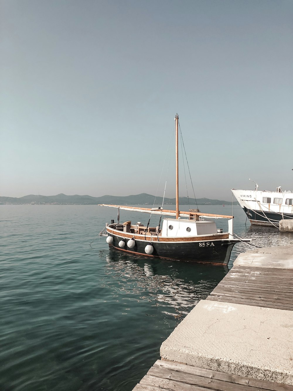 a boat that is sitting in the water