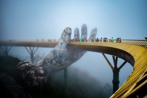 A bridge that has a giant hand on it — Da Nang, Vietnam