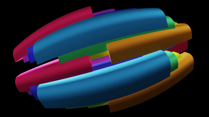 A colorful 3D printed object on a bright background symbolizing creativity and connection.