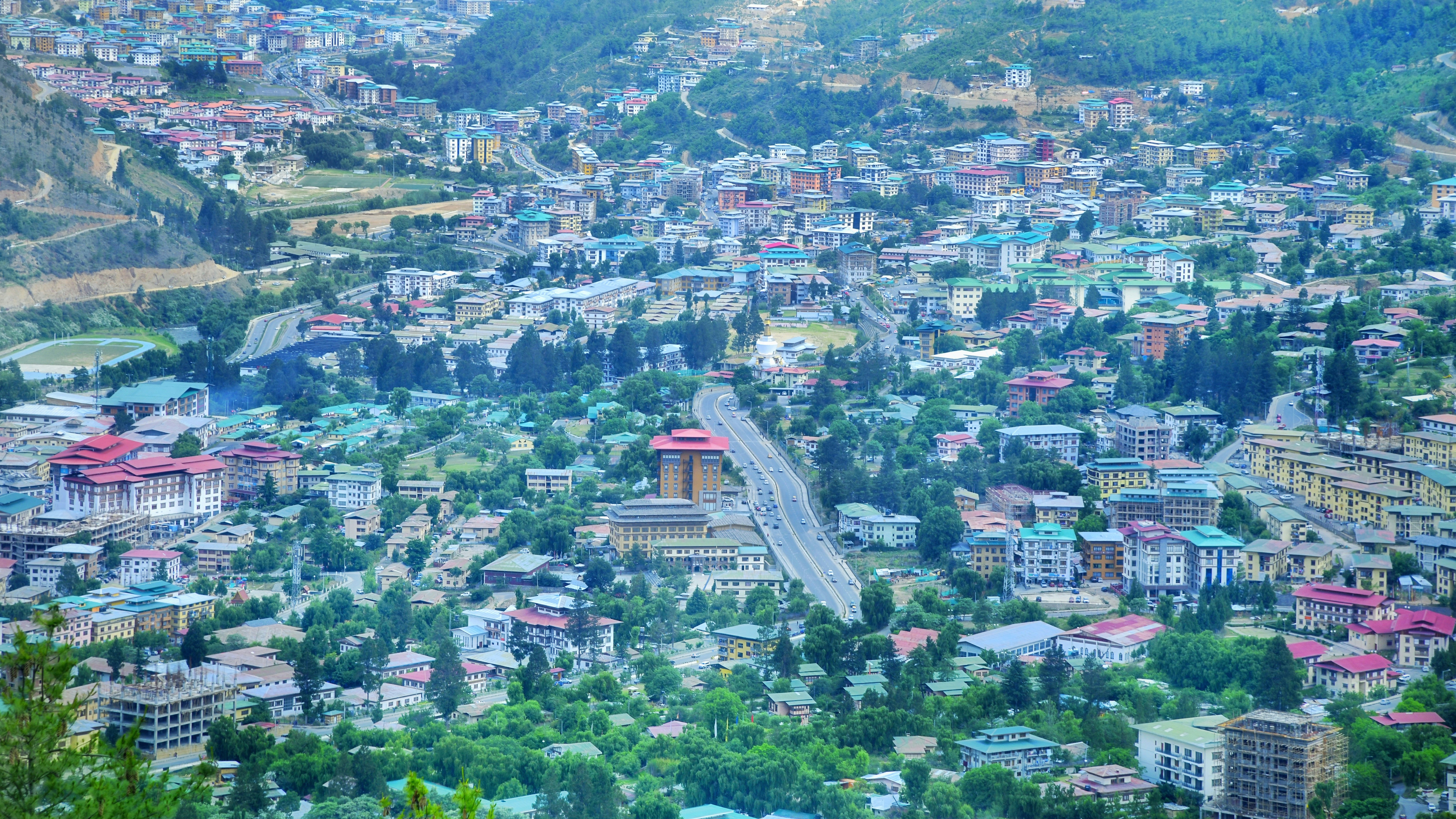 car rental in thimphu - thimphu city view