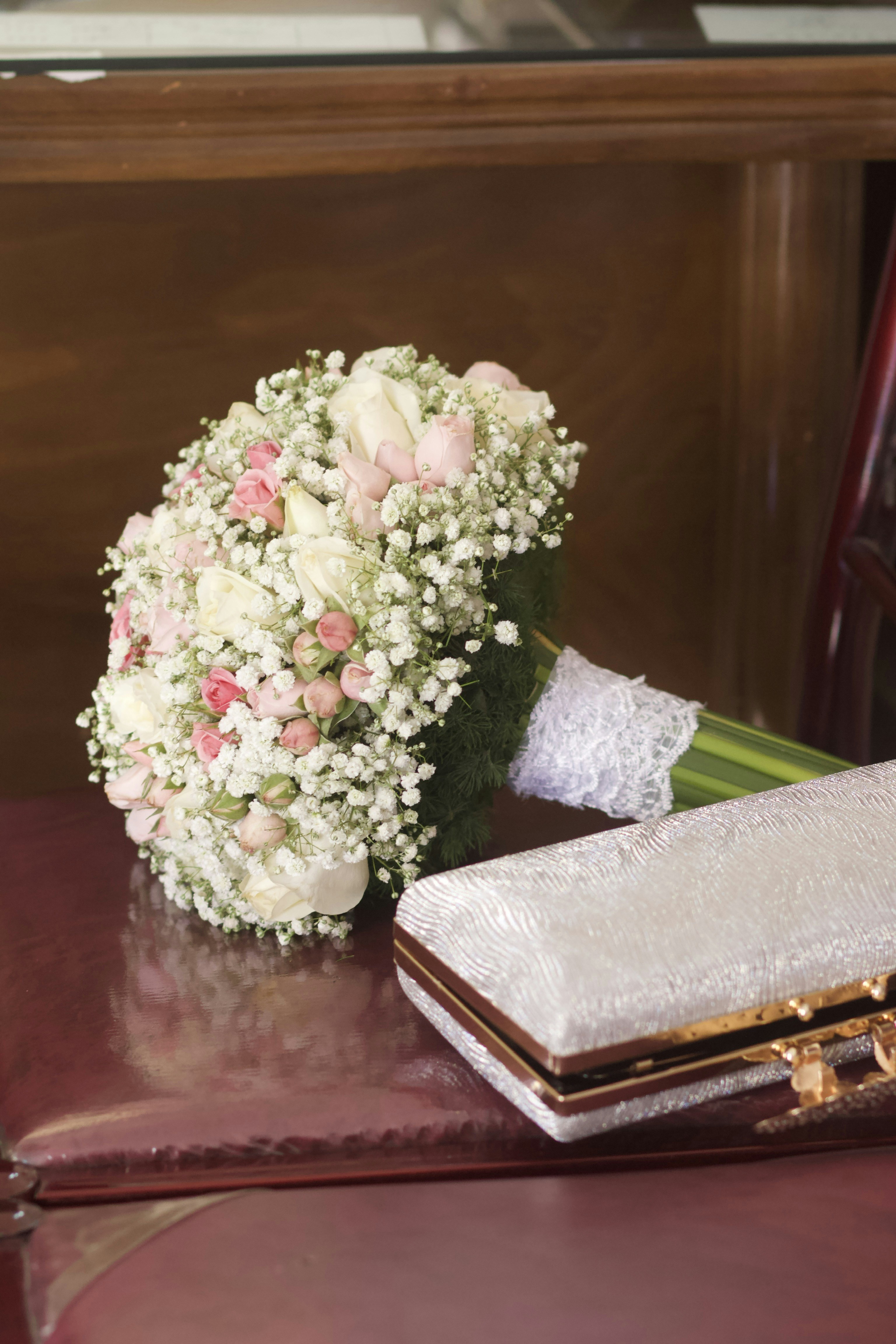 a bouquet of flowers sitting on top of a table