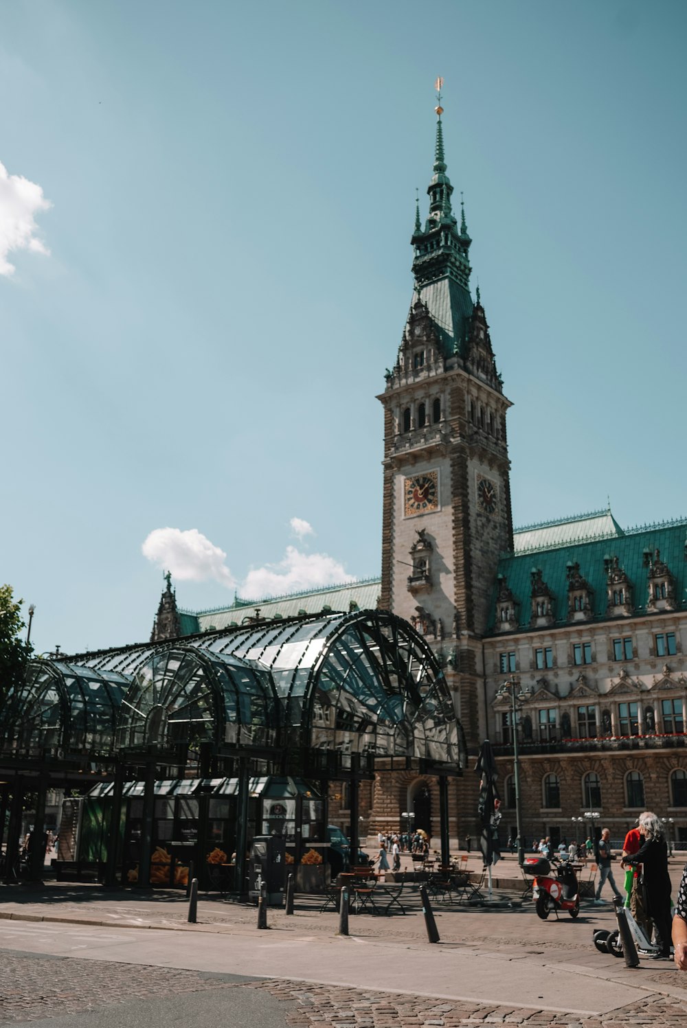 a large building with a clock tower on top of it