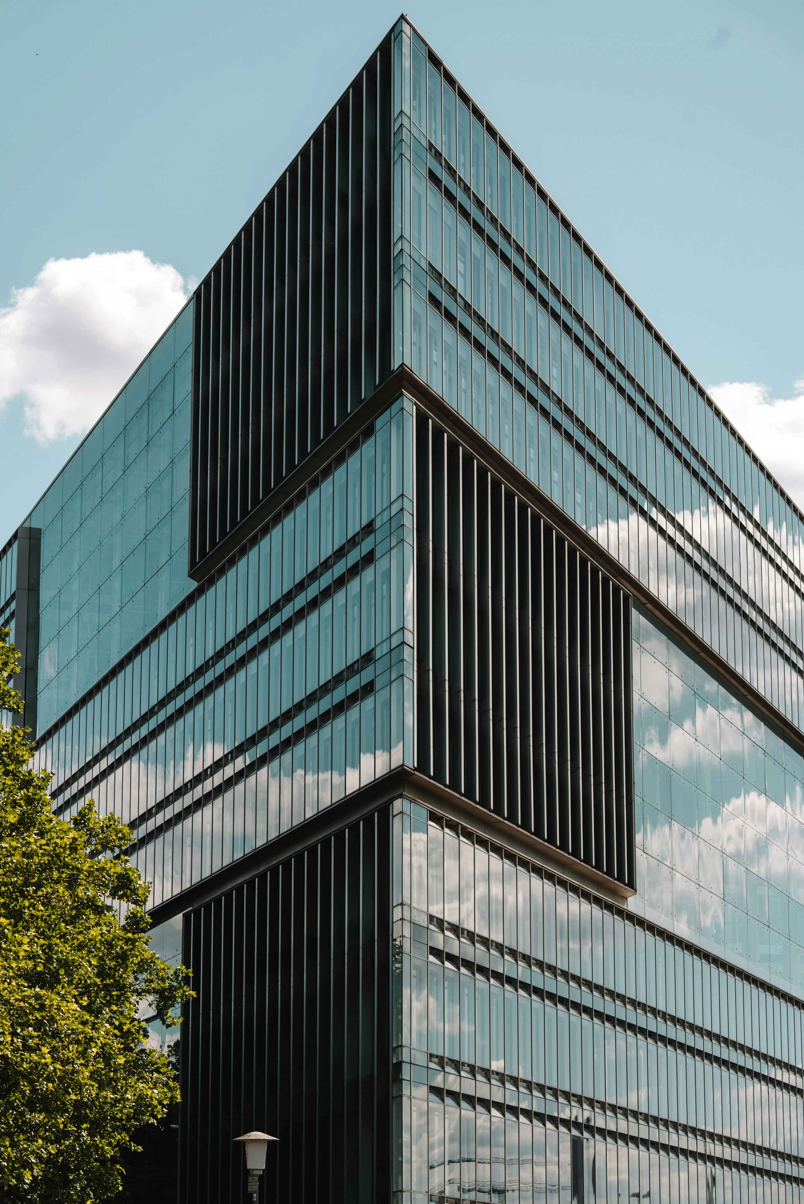 a tall building with a lot of windows on top of it