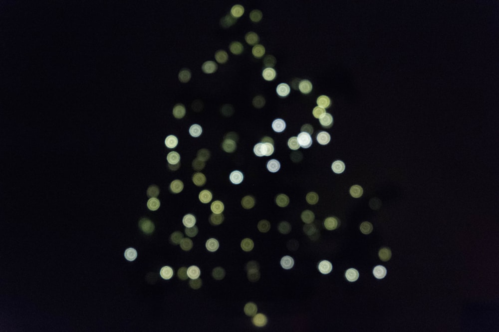 a blurry photo of a lit christmas tree