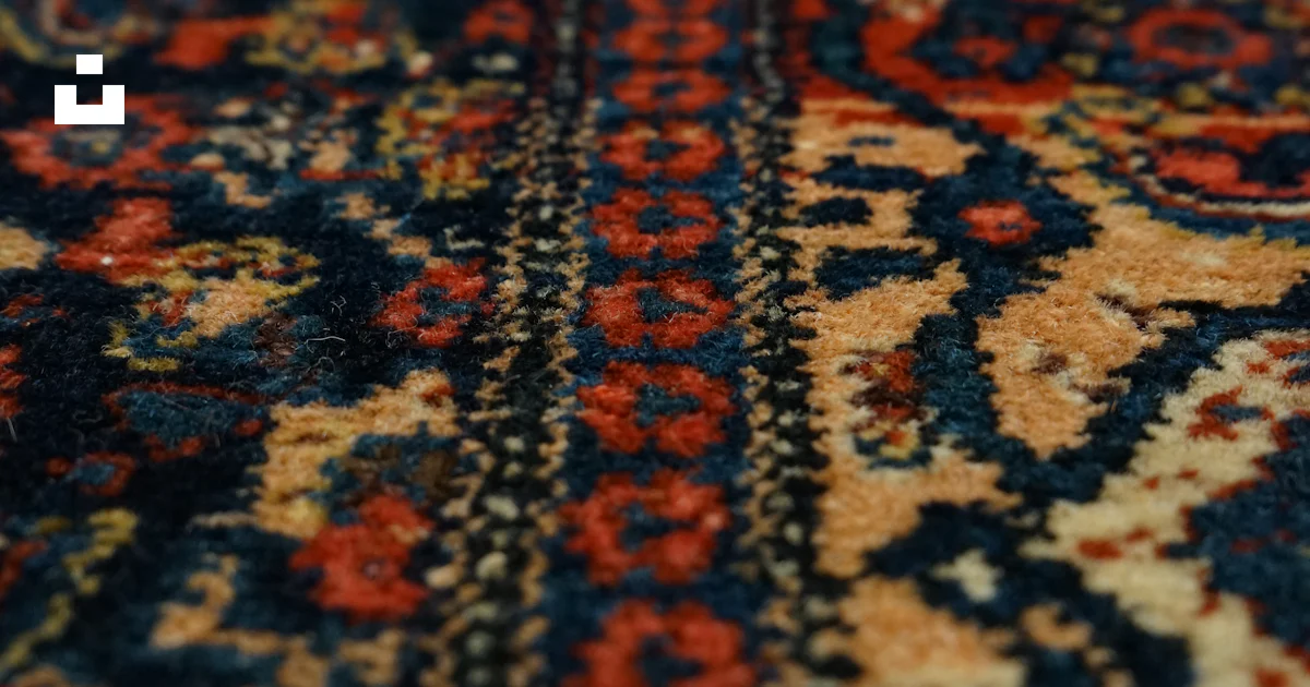 Patterned Rug Inset Close Up A close up of a rug with a very colorful design photo – Free Vintage ...