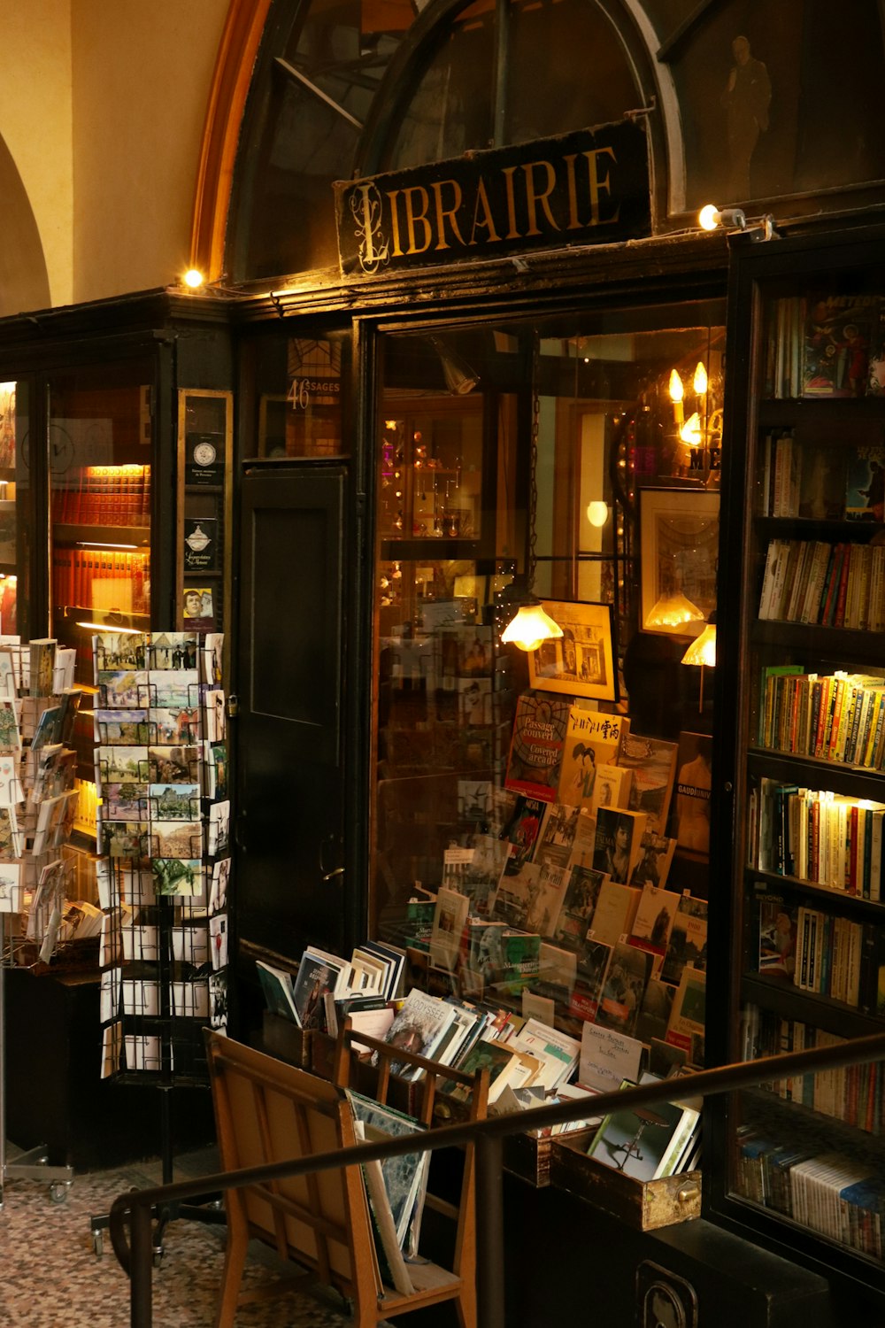 a store front with a lot of books on display