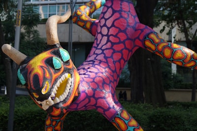 A vibrant 3D printed model of a fantasy creature.