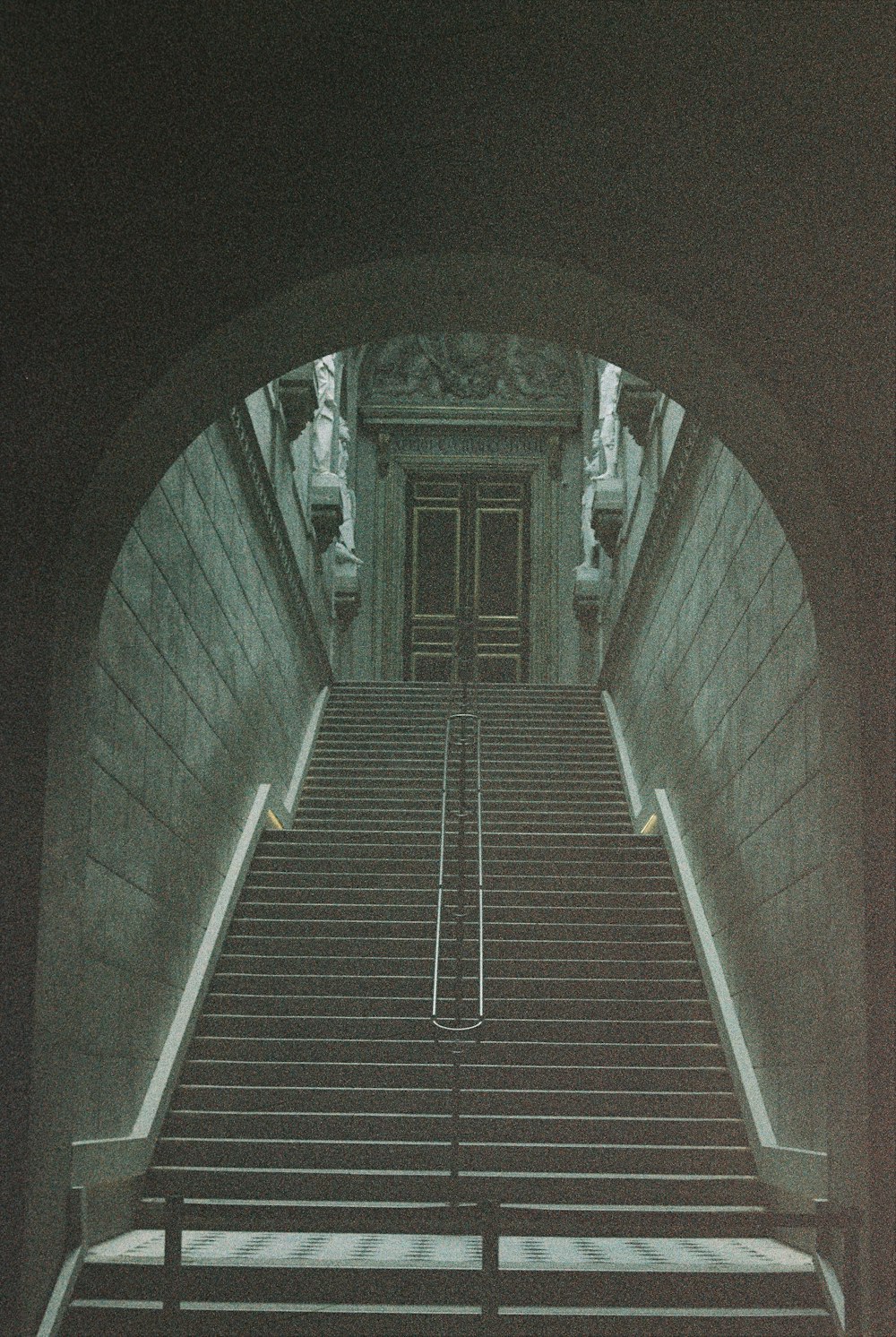 a staircase leading up to the top of a building