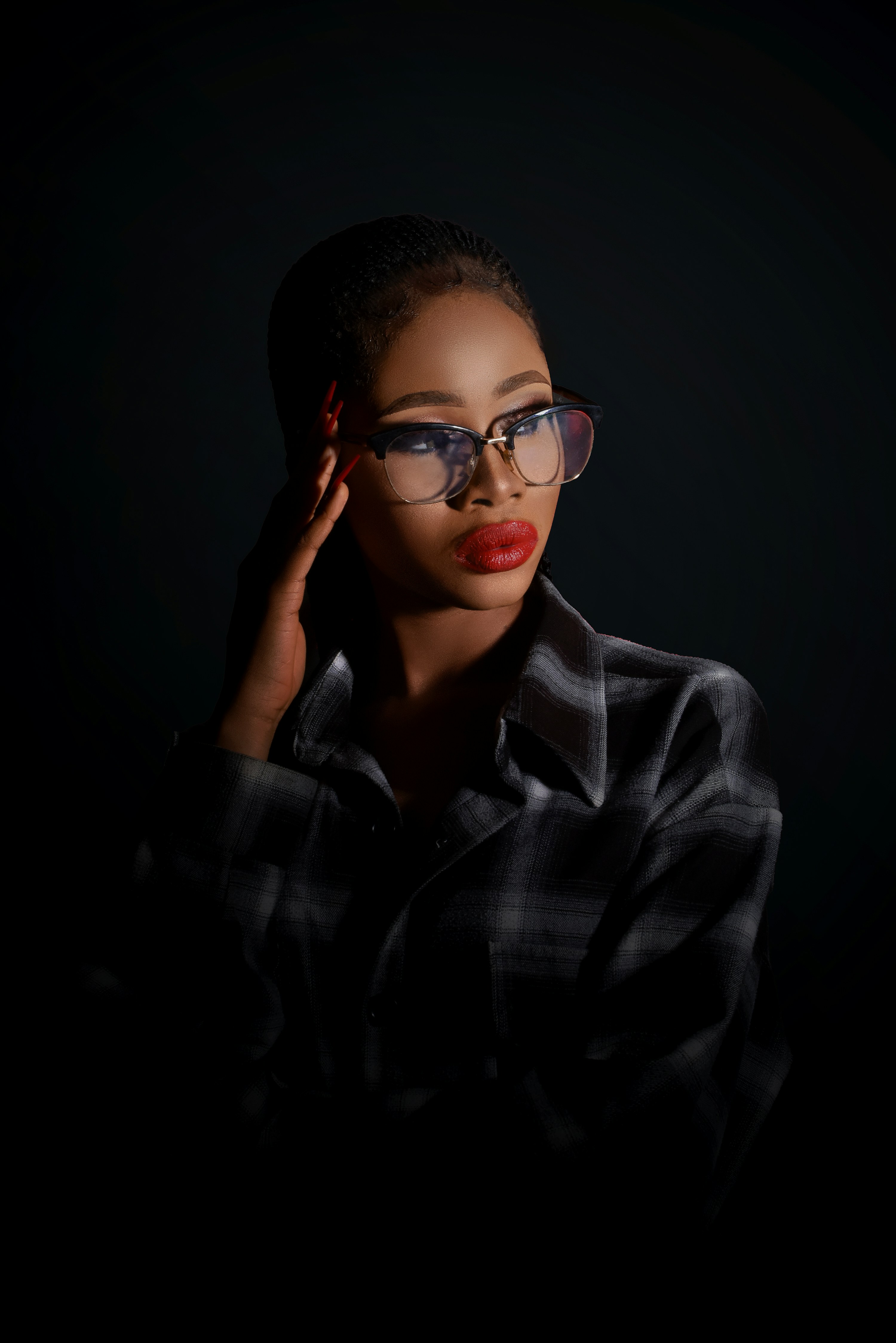 Black man wearing optical glasses