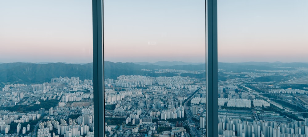 a view of a city from a tall building