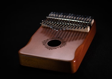 a close up of a musical instrument on a black background