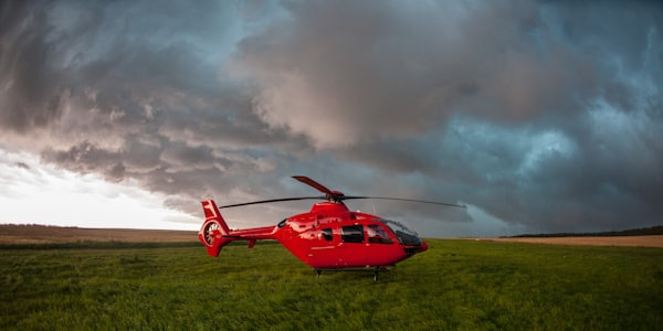 Helicopter in flight
