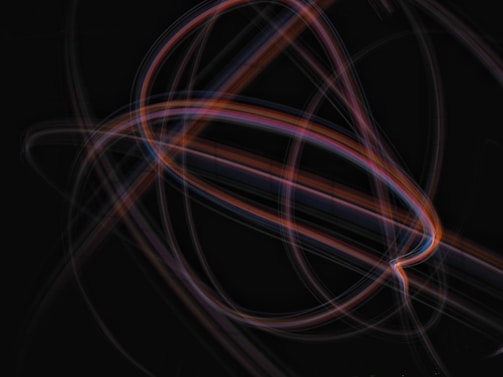 Abstract light trails weaving through a dark venue, symbolizing the invisible threads of connection.