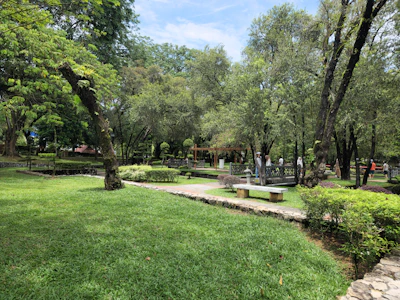 A peaceful park area in Hadapsar with greenery and walking paths.