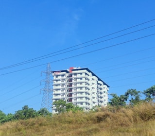 A residential building with newly installed electrical systems.