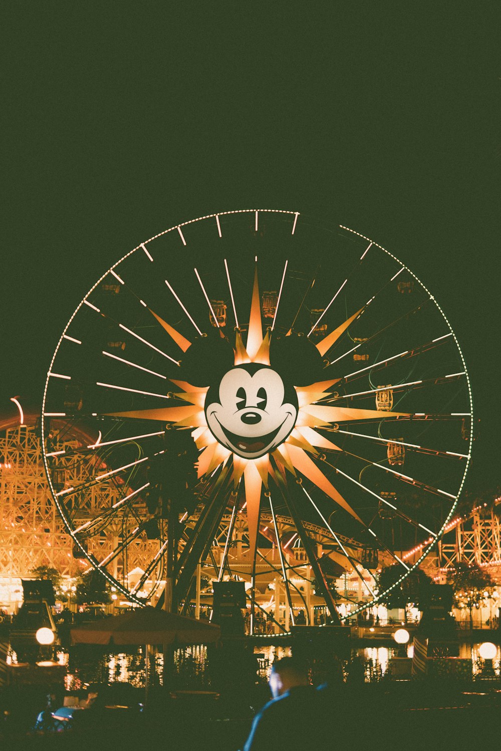 a ferris wheel with a smiley face on it