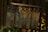 A row of old, rusted metal mailboxes is mounted against a wooden fence, partially obscured by surrounding leaves and plants. The mailboxes display faded numbers and are set in a dimly lit, outdoor area with a natural, rustic appearance.