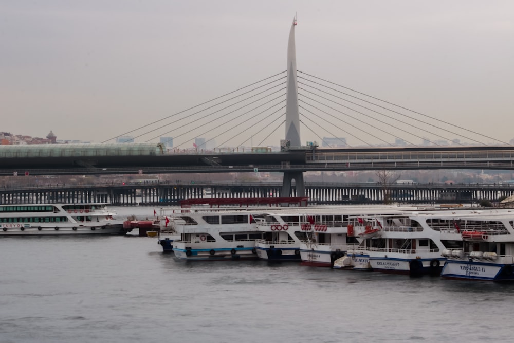 a bunch of boats that are sitting in the water