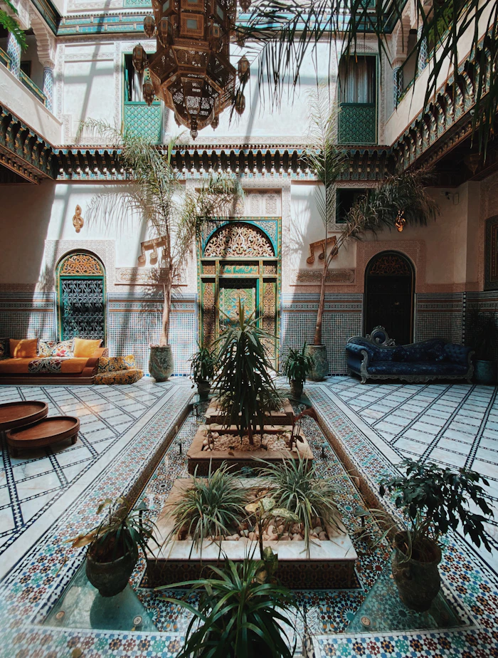 Patio de riad avec fontaine