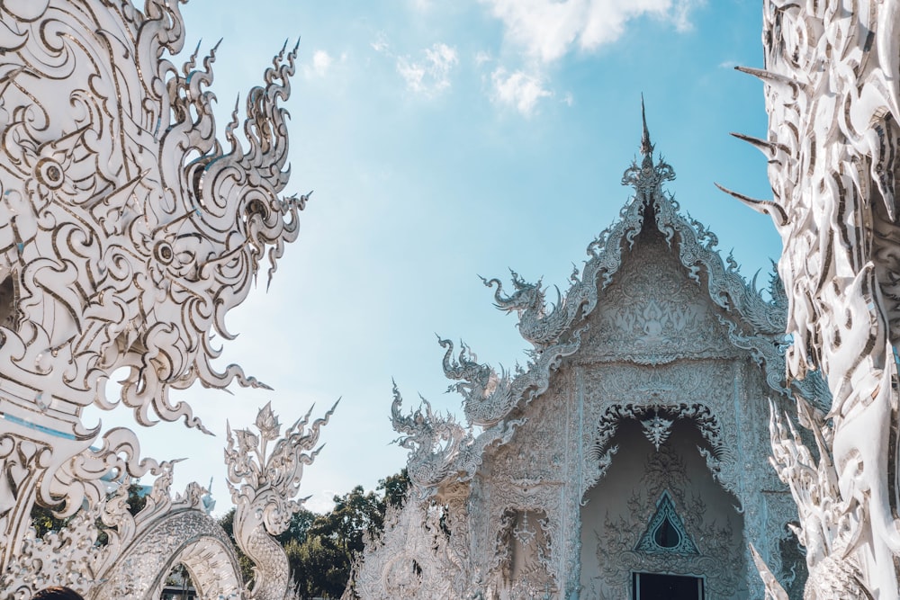 a white building with intricate designs on it