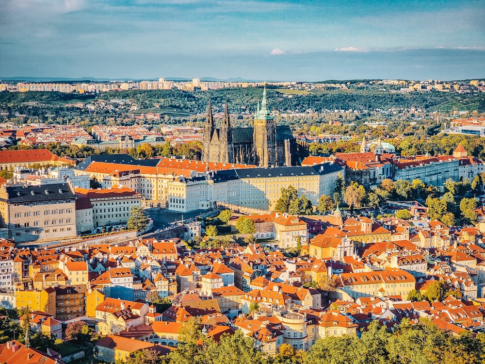 a view of a city from a high point of view