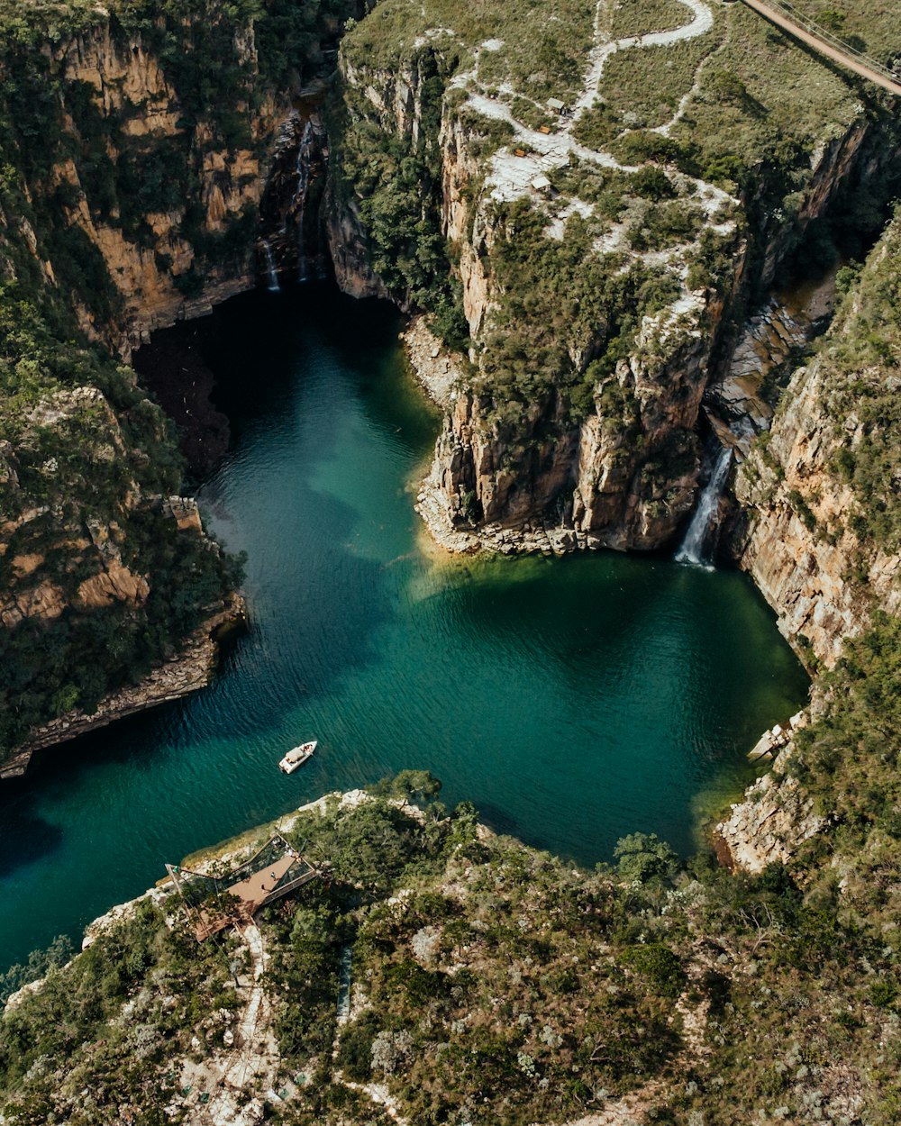 a large body of water surrounded by mountains