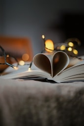 a book with a heart cut out of it