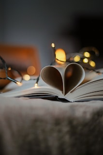 a book with a heart cut out of it